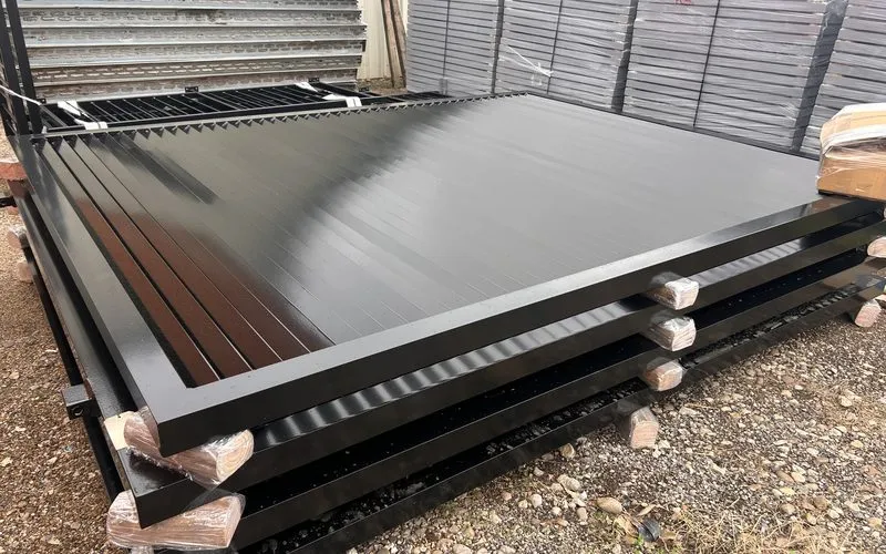Powder-coated gate panels